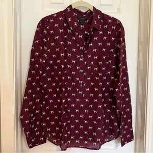 JCrew Maroon Jack Russell Popover Shirt Size 4